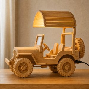 10 Light Yellow Wood Off-Road Jeep Lamp Ideas with Carved Treads
