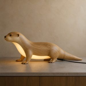 10 Light Yellow Wood Otter Lamp Ideas with Long Swimming Curves