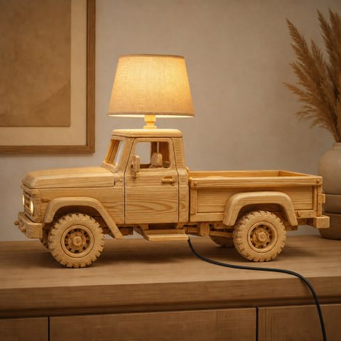 10 Light Yellow Wood Pickup Truck Lamp Ideas with Wooden Beds