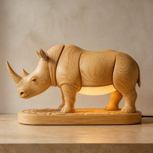 10 Light Yellow Wood Rhino Lamp Ideas with Reinforced Horns