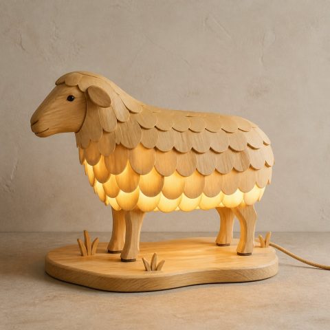 10 Light Yellow Wood Sheep Lamp Ideas with Layered Wool Textures