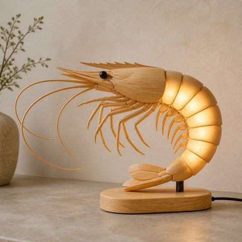 10 Light Yellow Wood Shrimp Lamp Ideas with Curled Segments