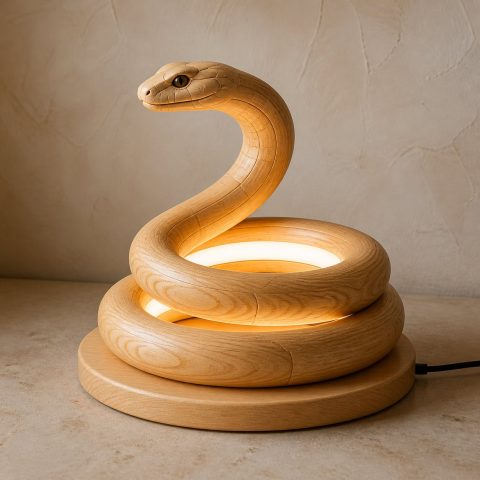 10 Light Yellow Wood Snake Lamp Ideas with Continuous Coils