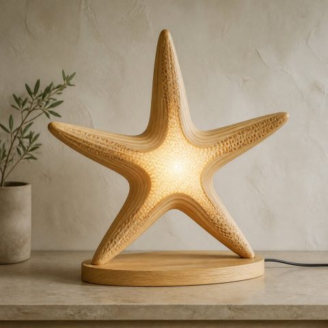 10 Light Yellow Wood Starfish Lamp Ideas with Five-Arm Frames