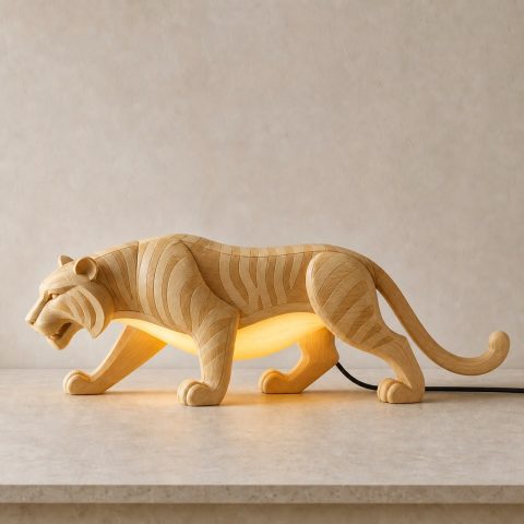 10 Light Yellow Wood Tiger Lamp Ideas with Flowing Grain Stripes