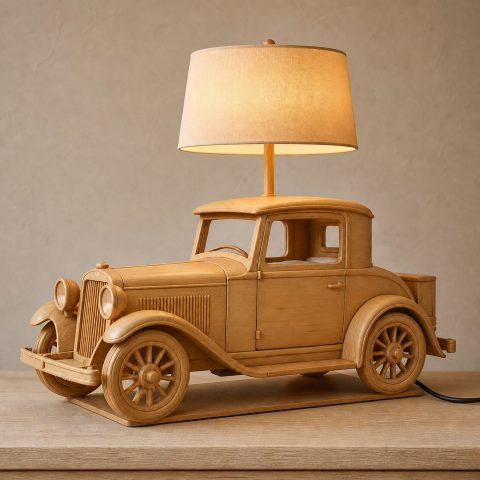 10 Light Yellow Wood Vintage Car Lamp Ideas with Classic Curves
