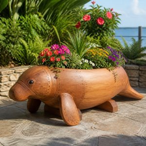 10 Manatee-Shaped Wooden Planter Ideas for Calm Patios