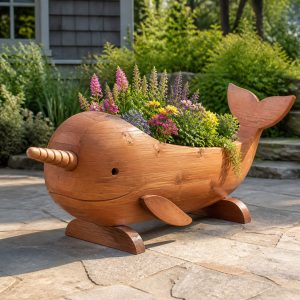 10 Narwhal-Shaped Wooden Planter Ideas for Coastal Gardens