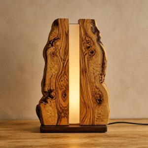 10 Olivewood Lamp Ideas with Swirling Dark Figure