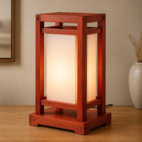 10 Padauk Wood Lamp Ideas with Vivid Orange-Red Grain
