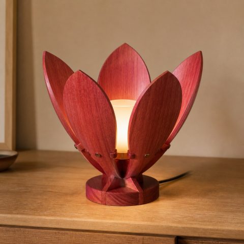 10 Redheart Wood Lamp Ideas with Bright Coral Color