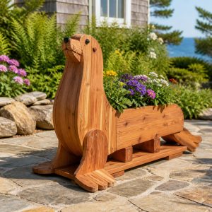 10 Sea-Lion-Shaped Wooden Planter Ideas for Coastal Gardens