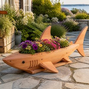10 Shark-Shaped Wooden Planter Ideas for Bold Patios