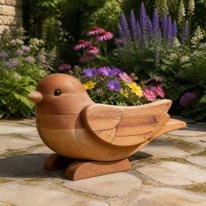 10 Sparrow-Shaped Wooden Planter Ideas for Small Gardens