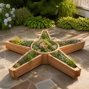 10 Starfish-Shaped Wooden Planter Ideas for Sunny Patios