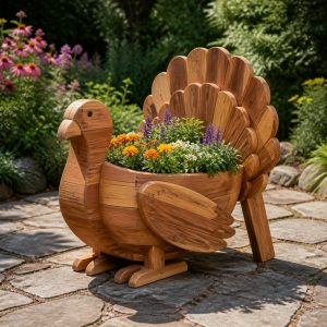 10 Turkey-Shaped Wooden Planter Ideas for Harvest Gardens