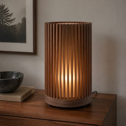 10 Wooden Cylinder Lamp Ideas with Rhythmic Light