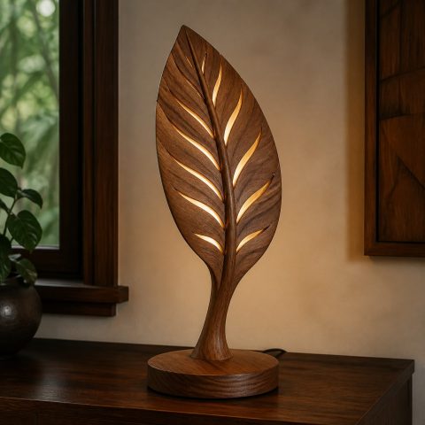 10 Wooden Leaf Lamp Ideas with Botanical Lines