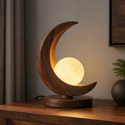 10 Wooden Moon Lamp Ideas with Crescent Glow
