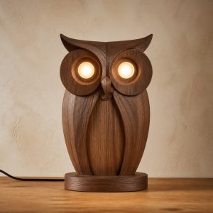 10 Wooden Owl Lamp Ideas with Glowing Eyes