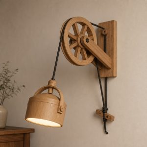 10 Wooden Pulley Lamp Ideas with Adjustable Height