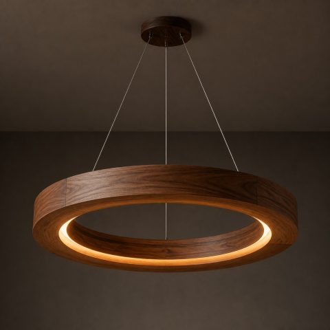 10 Wooden Ring Pendant Light Ideas with Warm Curves