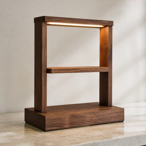 10 Wooden Shelf Lamp Ideas with Integrated Lighting