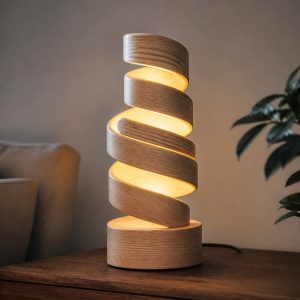 10 Wooden Spiral Lamp Ideas with Supported Curves