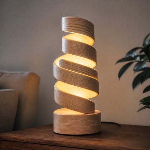 10 Wooden Spiral Lamp Ideas with Supported Curves