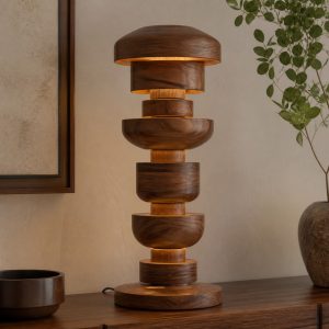 10 Wooden Totem Lamp Ideas with Stacked Form