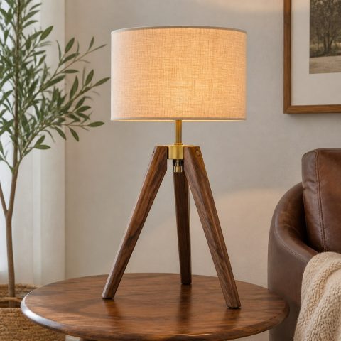 10 Wooden Tripod Lamp Ideas with Stable Three-Leg Bases